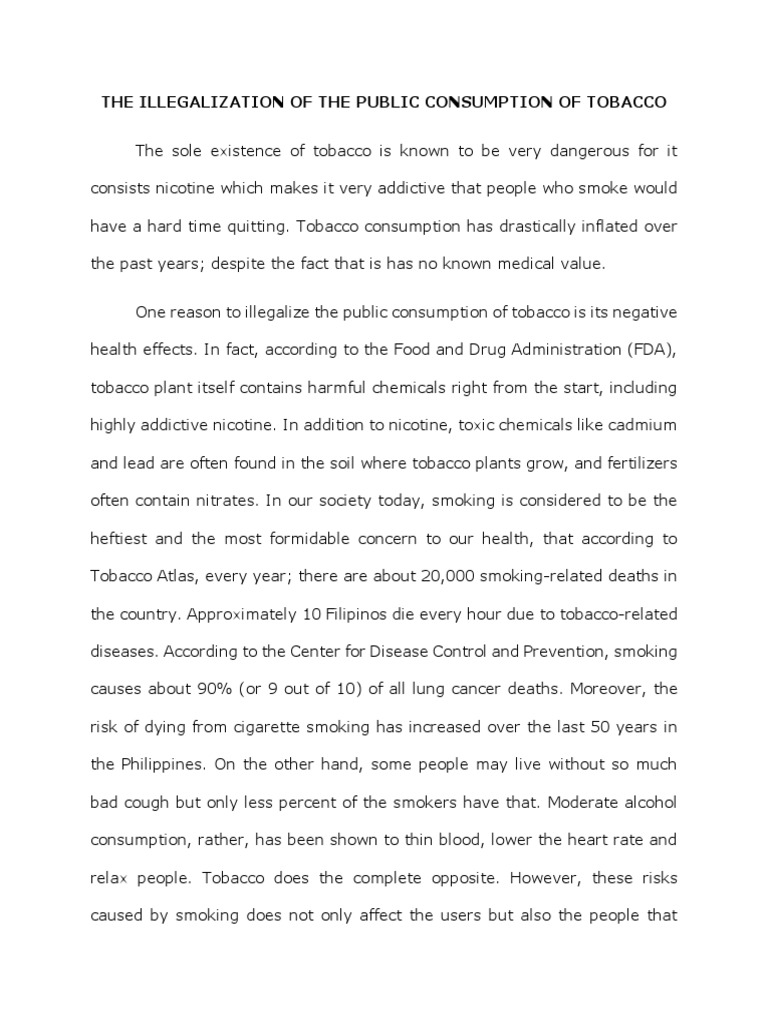 Public Tobacco Consumption Ban Argument | PDF
