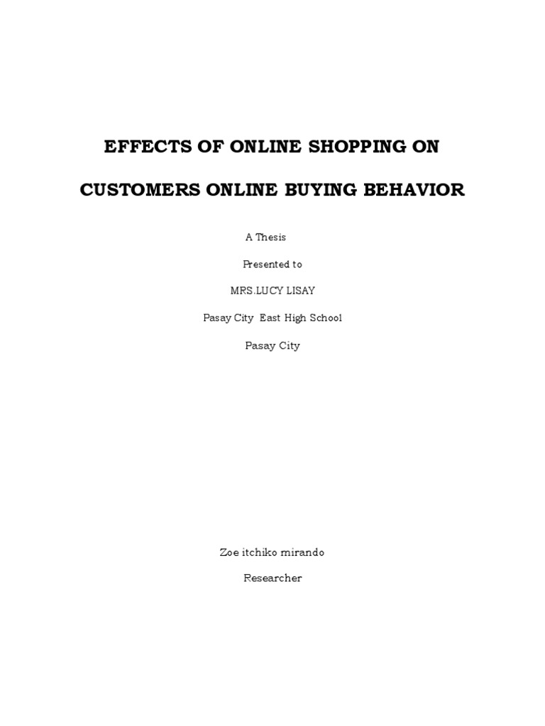 Effects of Online Shopping On Customers Online Buying Behavior | PDF ...