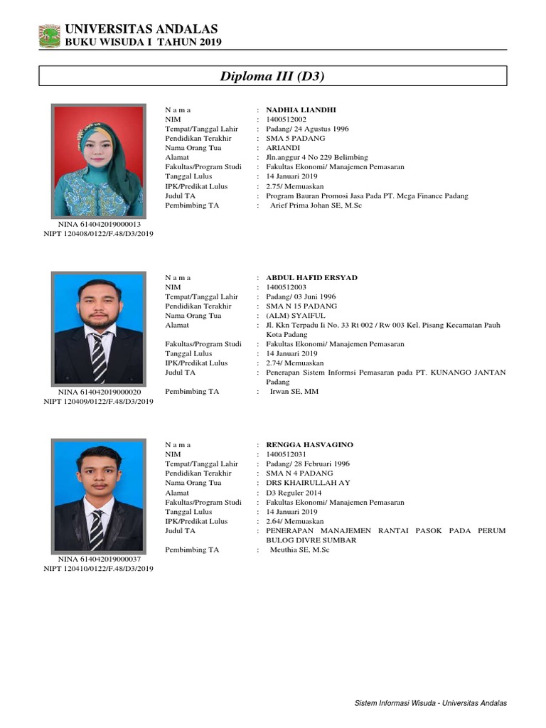 Wisuda 1 Sarjana 2019 Pdf