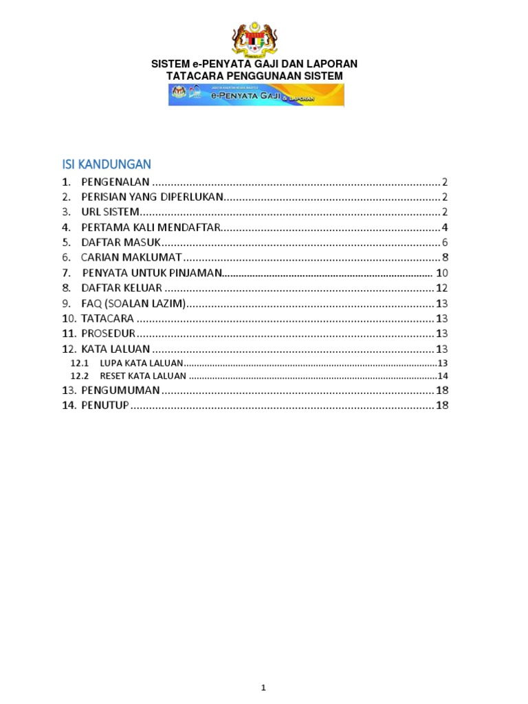 Tatacara Penggunaan Sistem Epenyata Gaji Dan Laporan 09102019 Pdf