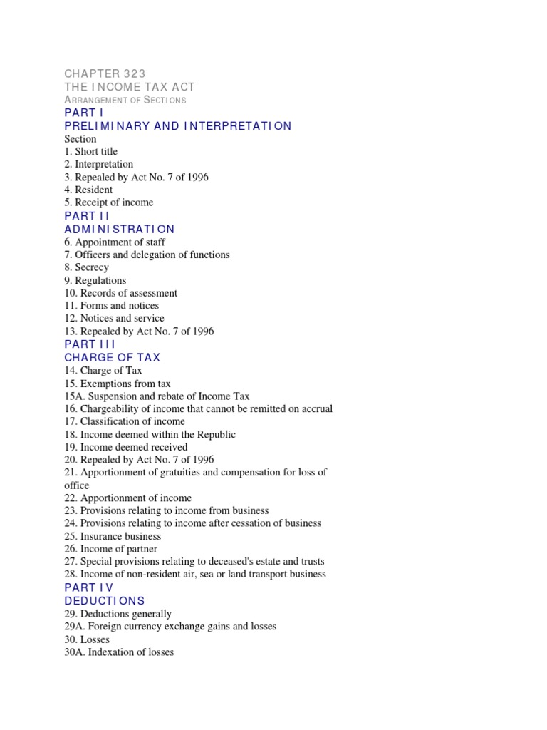 Zambia Income Tax Act 1967 (As Amended 2006) | PDF | Dividend | Tax