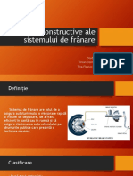 Soluții Constructive Ale Sistemului de Frânare