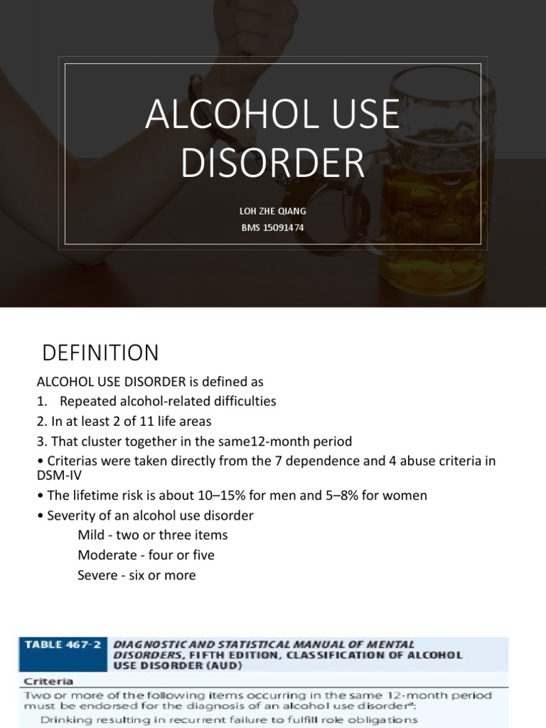 Alcohol Use Disorder | PDF | Alcoholism | Substance Dependence