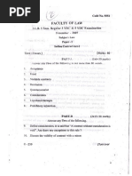 LLB Second Semester Previous Question Papers | PDF