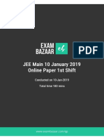 Jee Main 10 January 2019 Online Paper 1st Shift