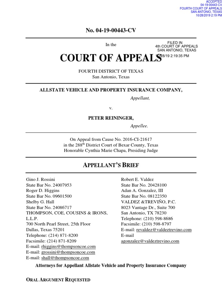 Allstate Insurance Cosmetic Damage Exclusion PDF Damages Judgment