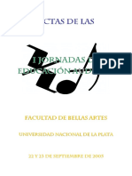 Varios Autores - Actas de la I Jornadas de Educación Auditiva (Universidad de la Plata - 2005)
