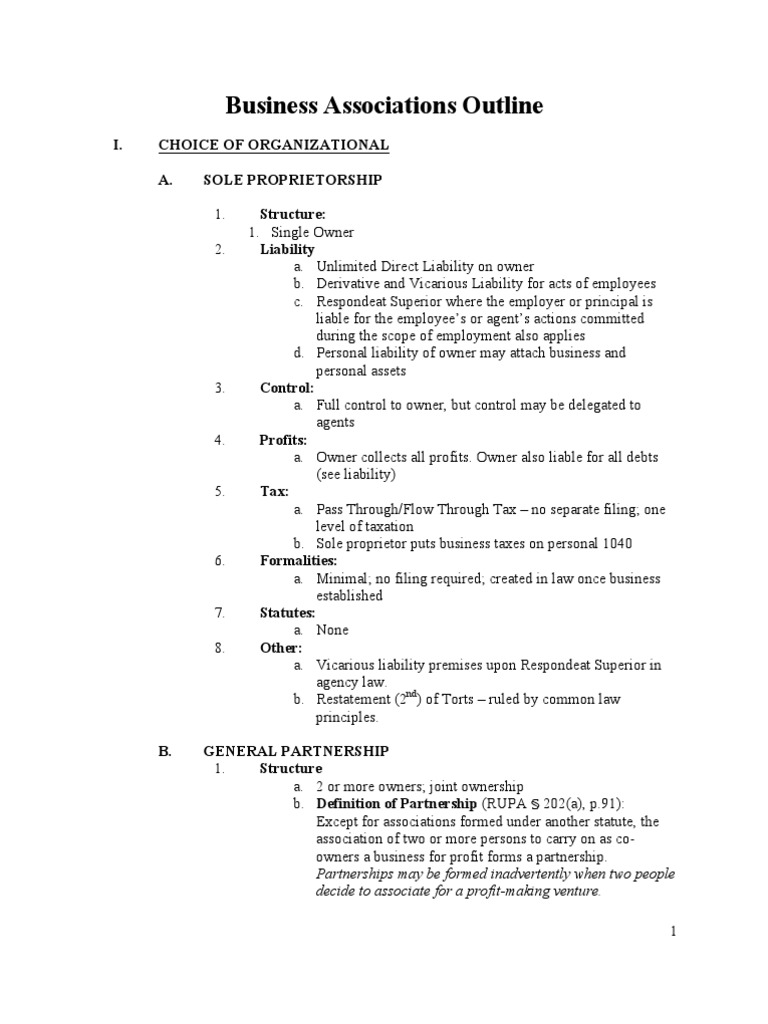 Ba Outline From Other School | PDF | Limited Liability Company ...