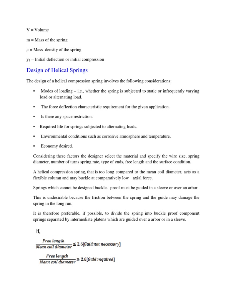 Design of Helical Springs | PDF | Buckling | Young's Modulus