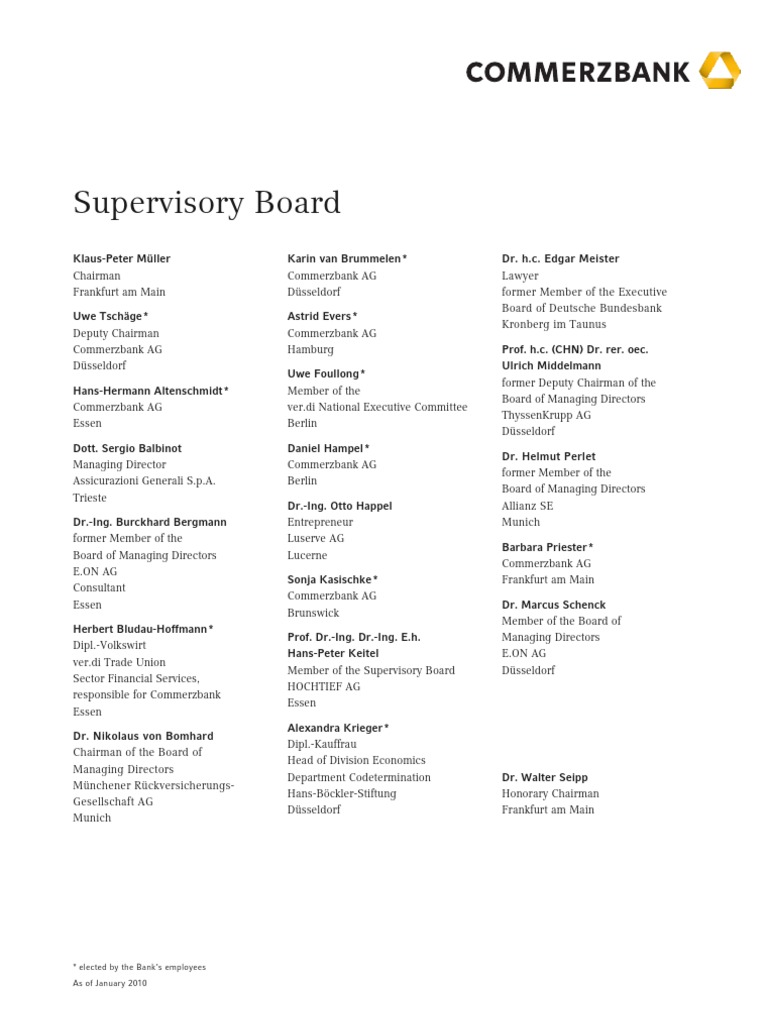 Aufsichtsrat En 0110 Service Companies Banks