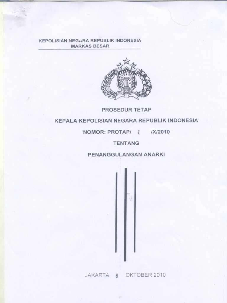 Protap Kapolri No 1 Tahun 2010 PDF | PDF