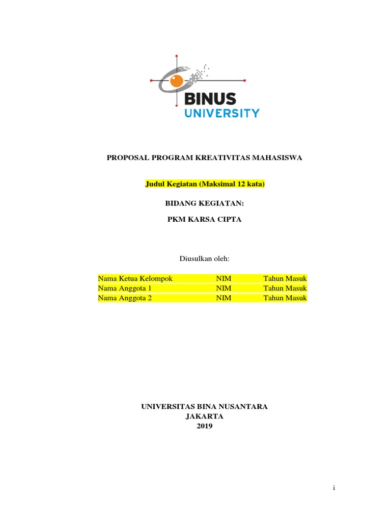 Proposal PKM Karsa Cipta 2025 | PDF