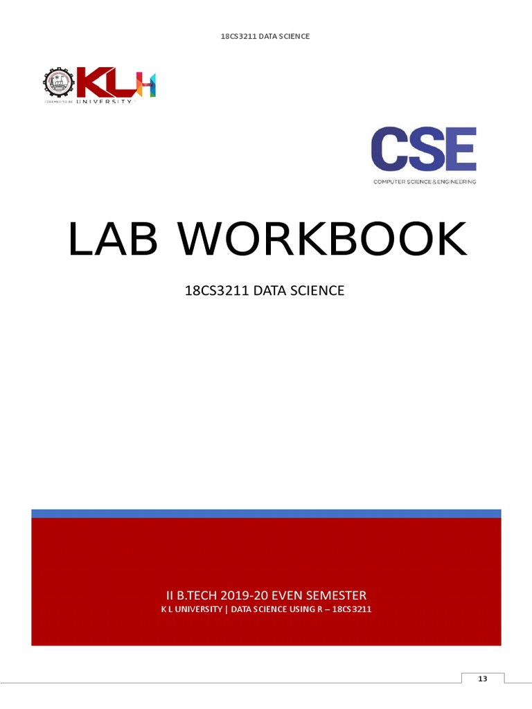 Data ScienceLab Manual PDF Homework Computer Programming