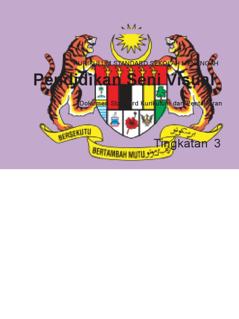 DSKP KSSM Pendidikan Seni Visual Tingkatan 3  PDF
