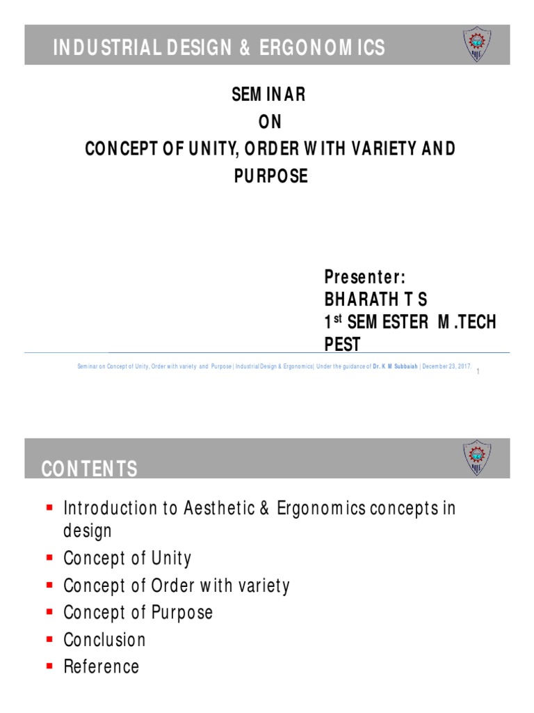 Concept of Unity, Order With Variety & Purpose | PDF | Product Design ...