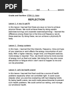 REFLECTION (Just To Download) | PDF | Physical Fitness | Stress ...