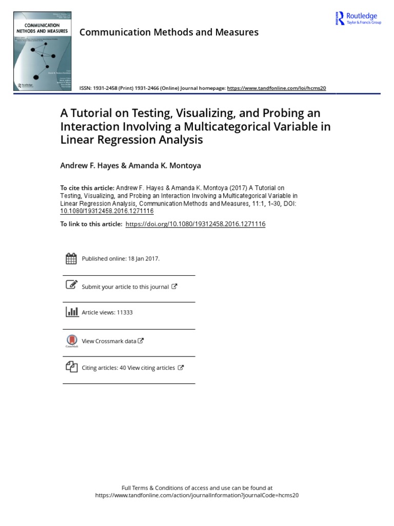 A Tutorial On Testing Visualizing and Probing An Interaction Involving ...