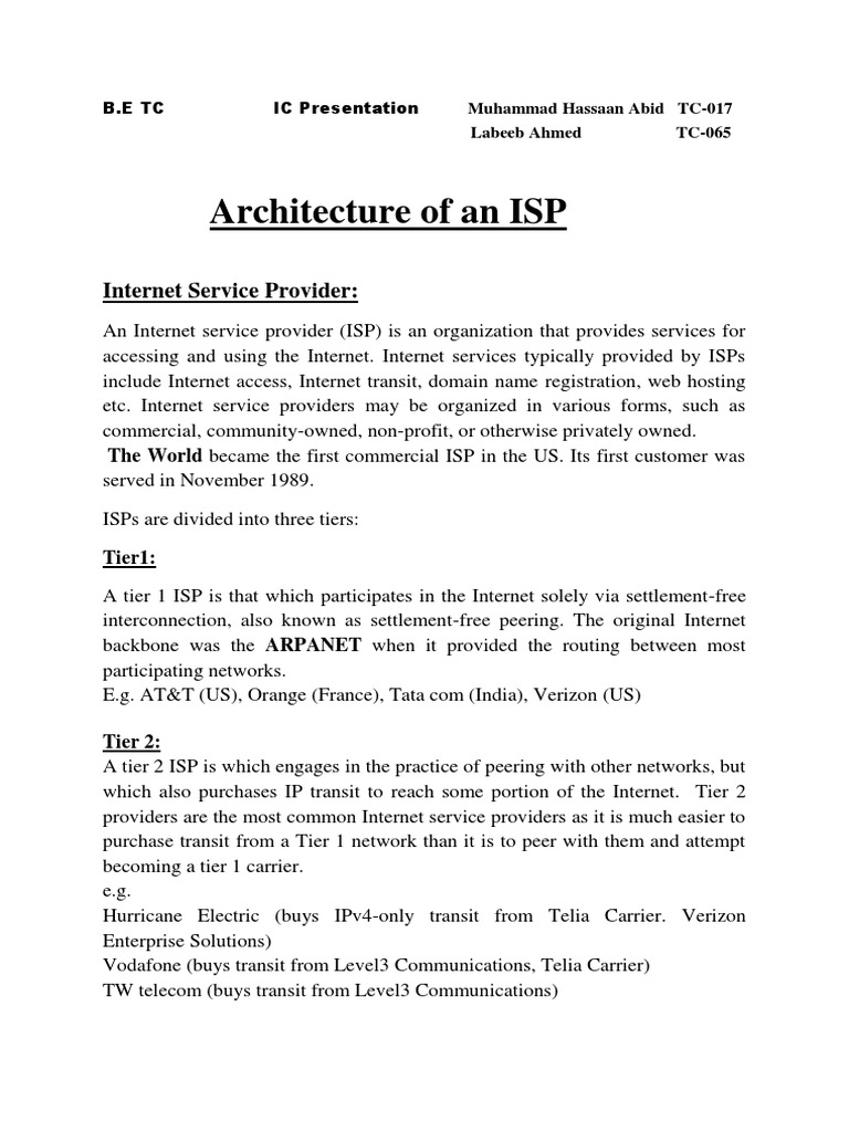 Architecture of An ISP | PDF | Digital Subscriber Line | Internet ...
