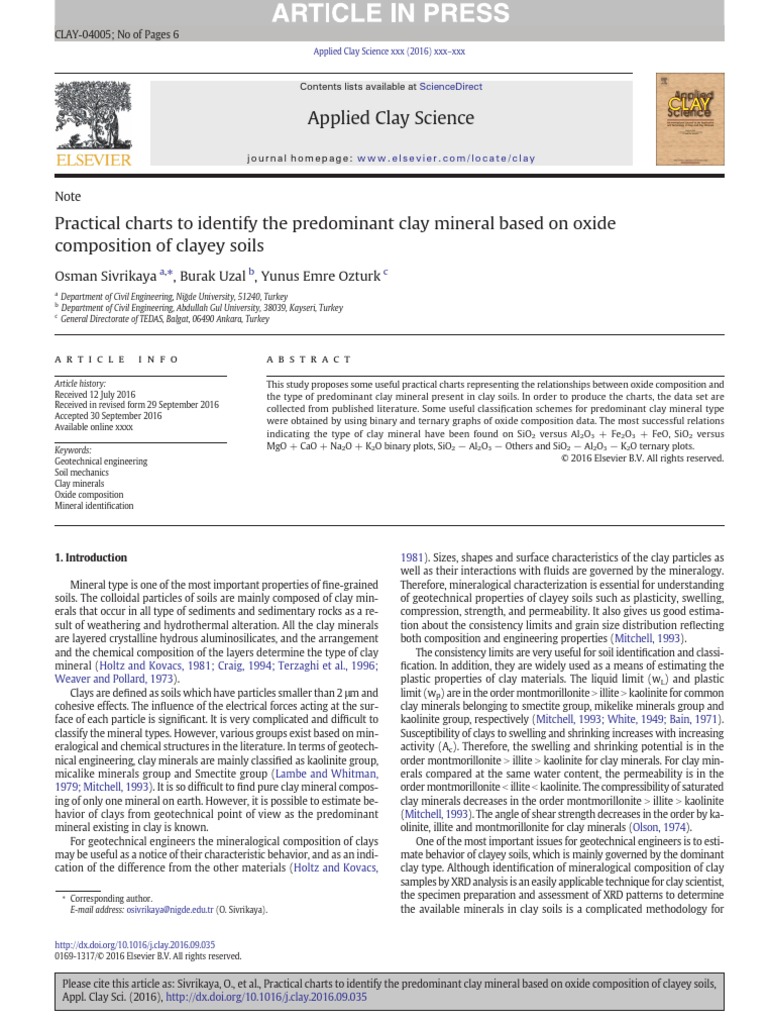 Practical Charts To Identify The Predominant Clay | PDF | Clay | Soil