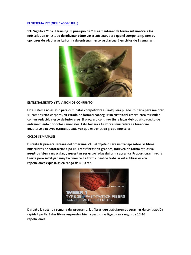 Sistema Y3T: Entrenamiento Efectivo | PDF | Carbohidratos | Contracción ...