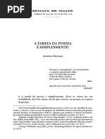 A TAREFA DA POESIA É SIMPLESMENTE