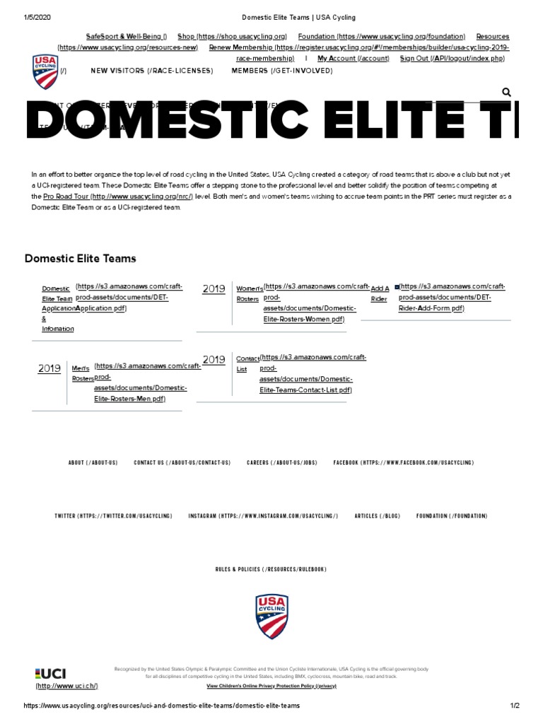 Overview of Domestic Elite Cycling Teams | PDF | Racing | Cycle Sport