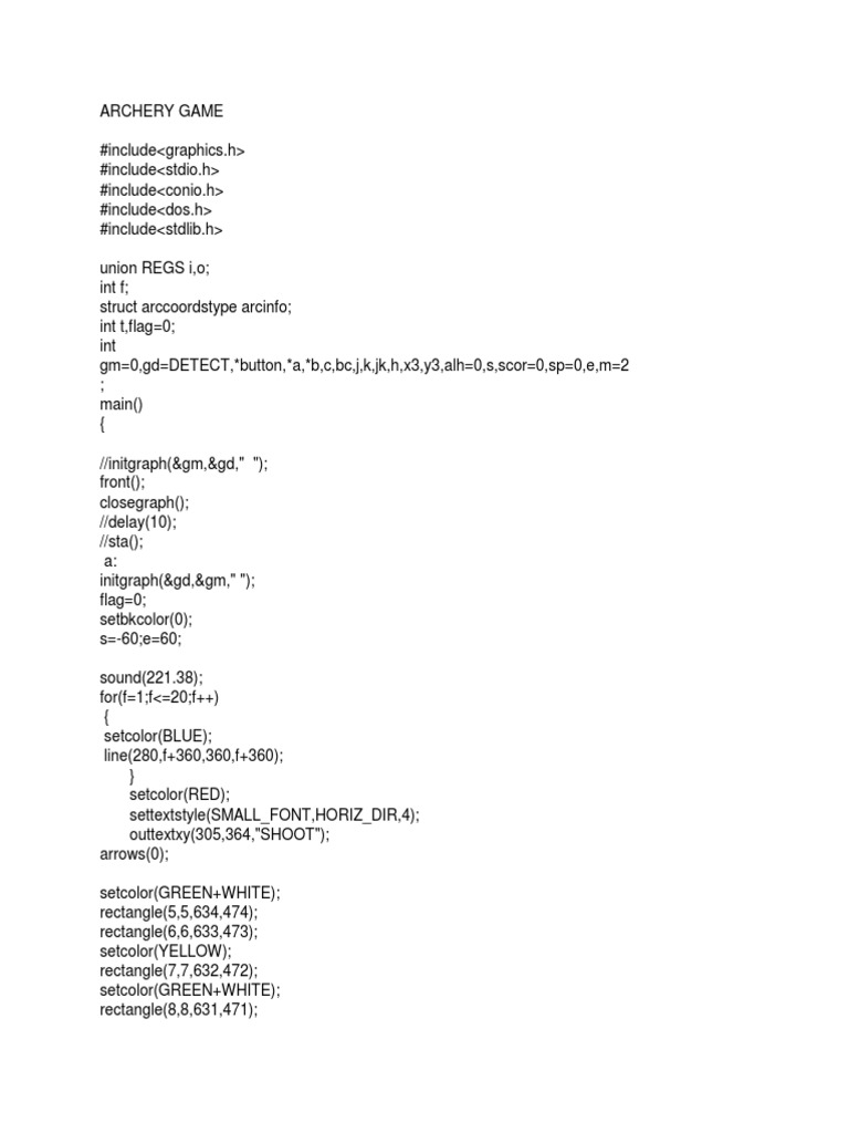 Archery Game (Source Code) PDF Geometric Shapes Elementary Geometry