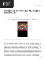 A EDUCAÇÃO INCLUSIVA E AS ADAPTAÇÕES CURRICULARES