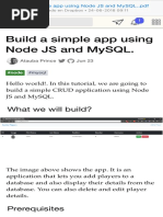 Build A Simple App Using Node JS and MySQL.