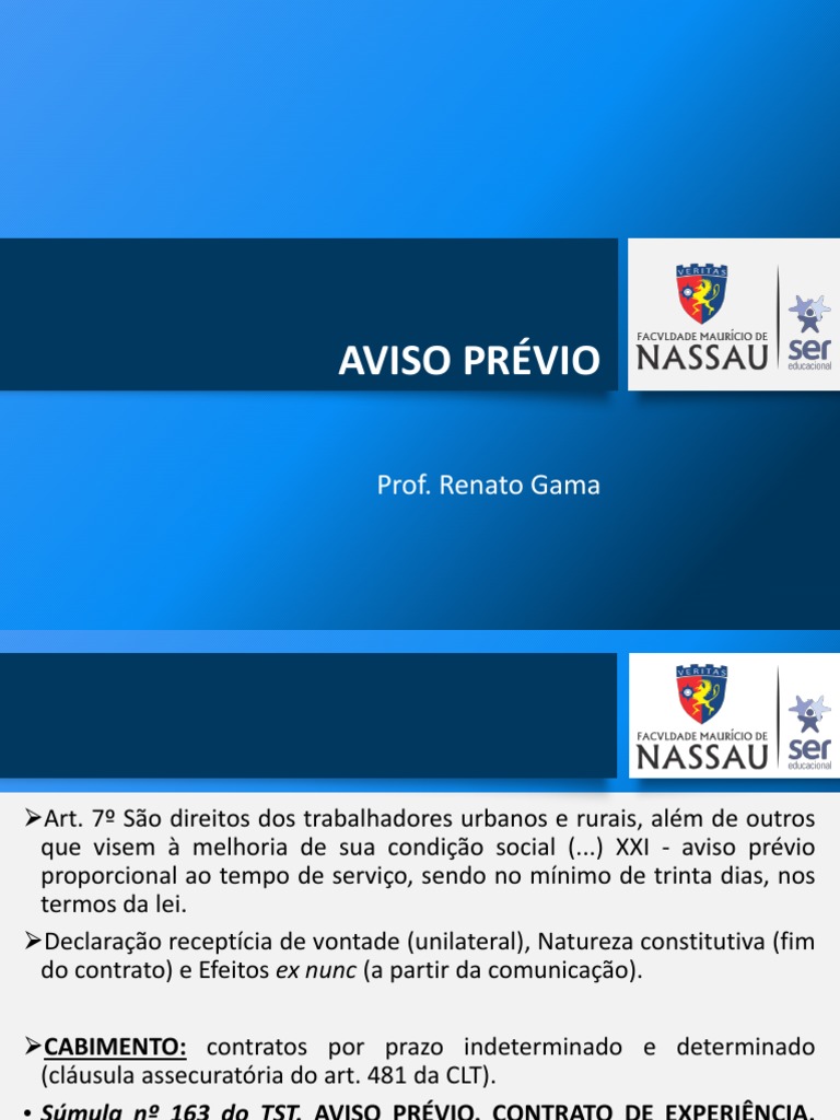 Direitos e Regras do Aviso Prévio | PDF | Trabalho | Emprego