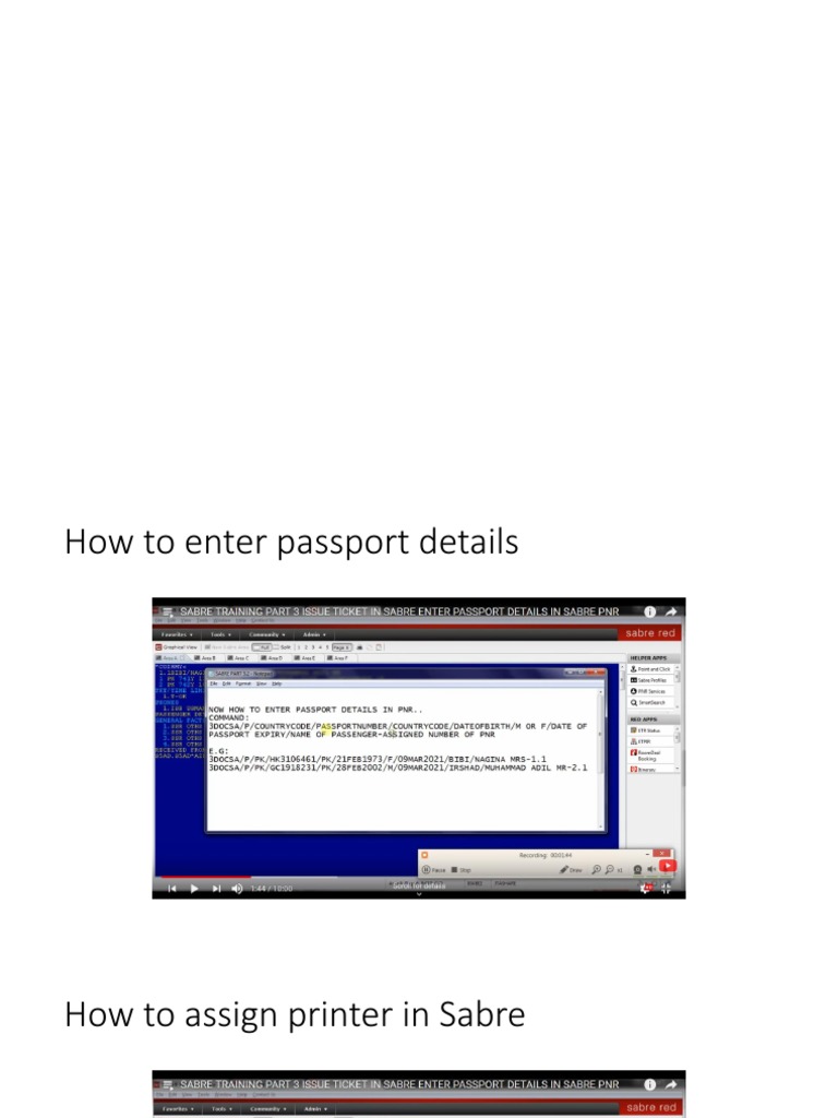 Sabre Commands for Ticketing and Refunds | PDF | Finance & Money ...