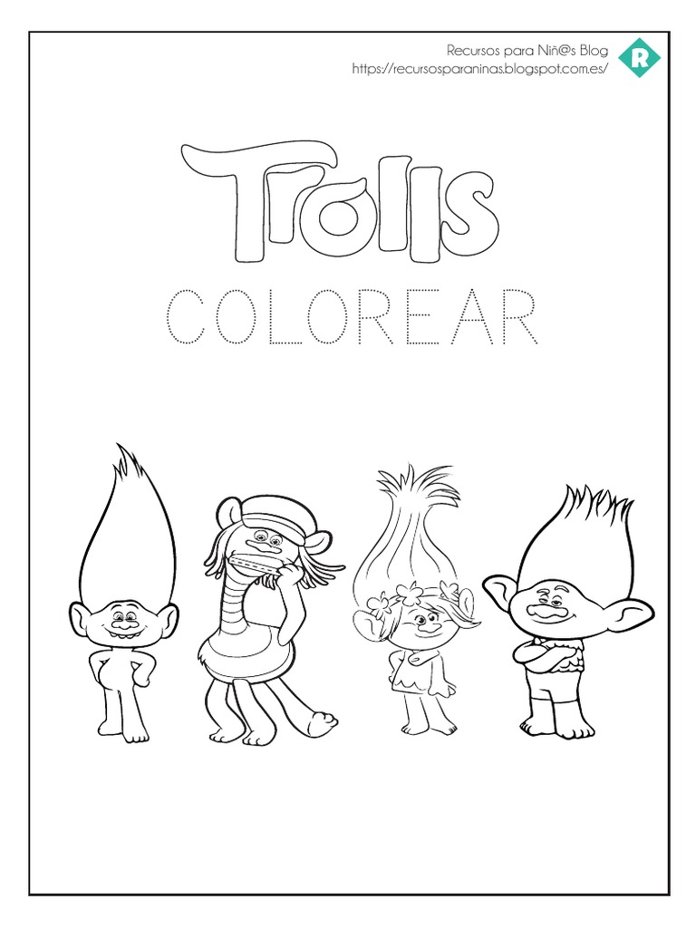 Dibujos y Coloreado de Trolls | PDF