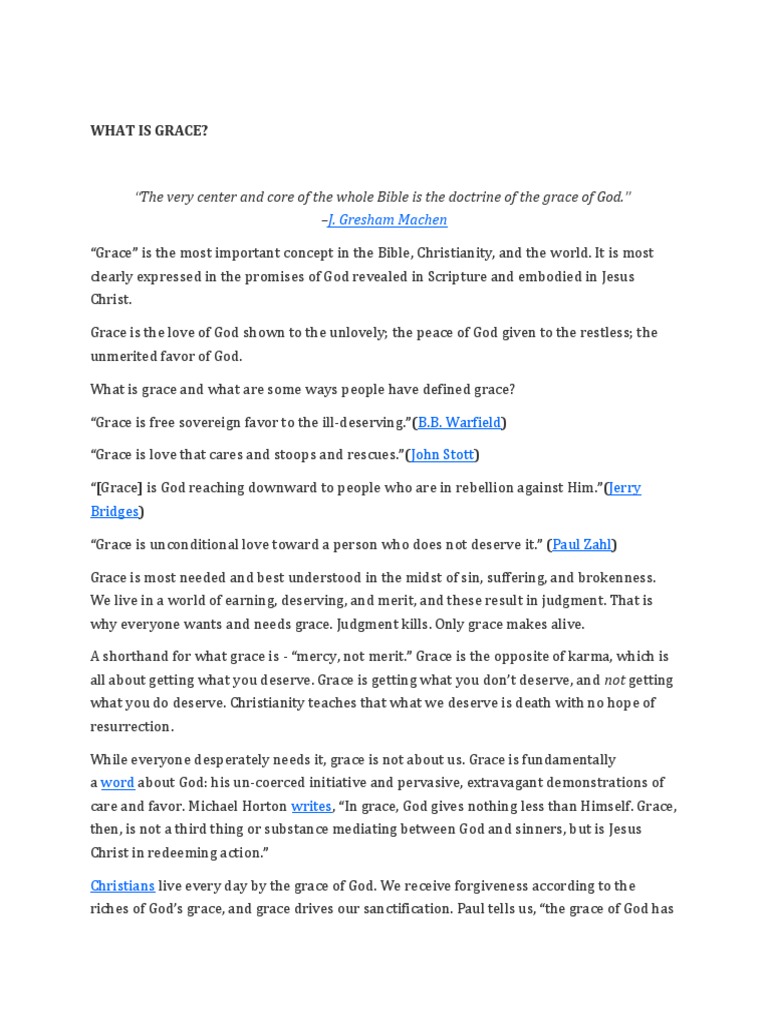 What Is Grace? PDF Grace In Christianity The Gospel