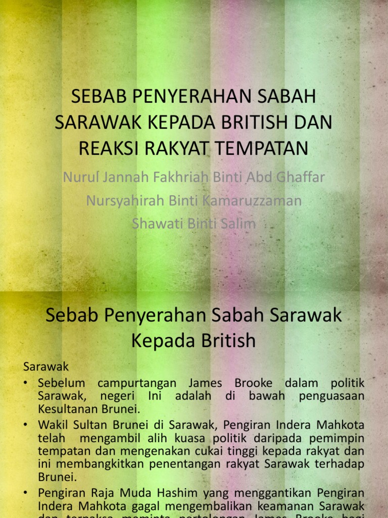 6 Sebab Penyerahan Sabah Sarawak Kepada British Dan Reaksi Rakyat Tempatan Pdf