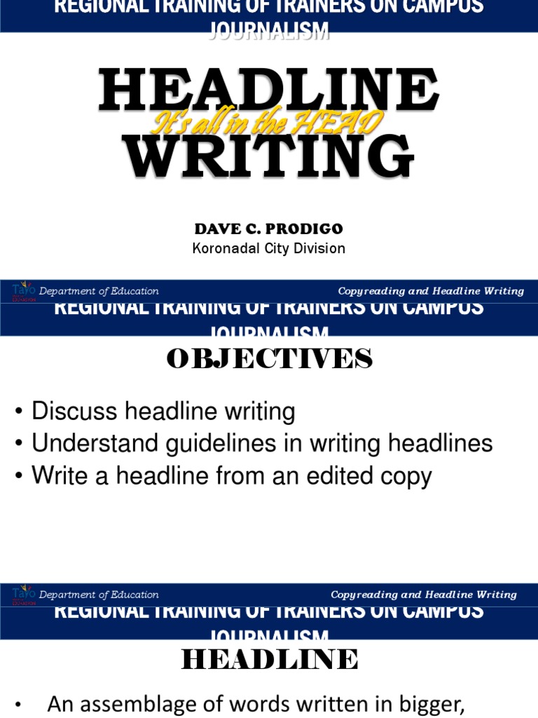 Headline Writing Guidelines for Journalism | PDF | Quotation Mark | News