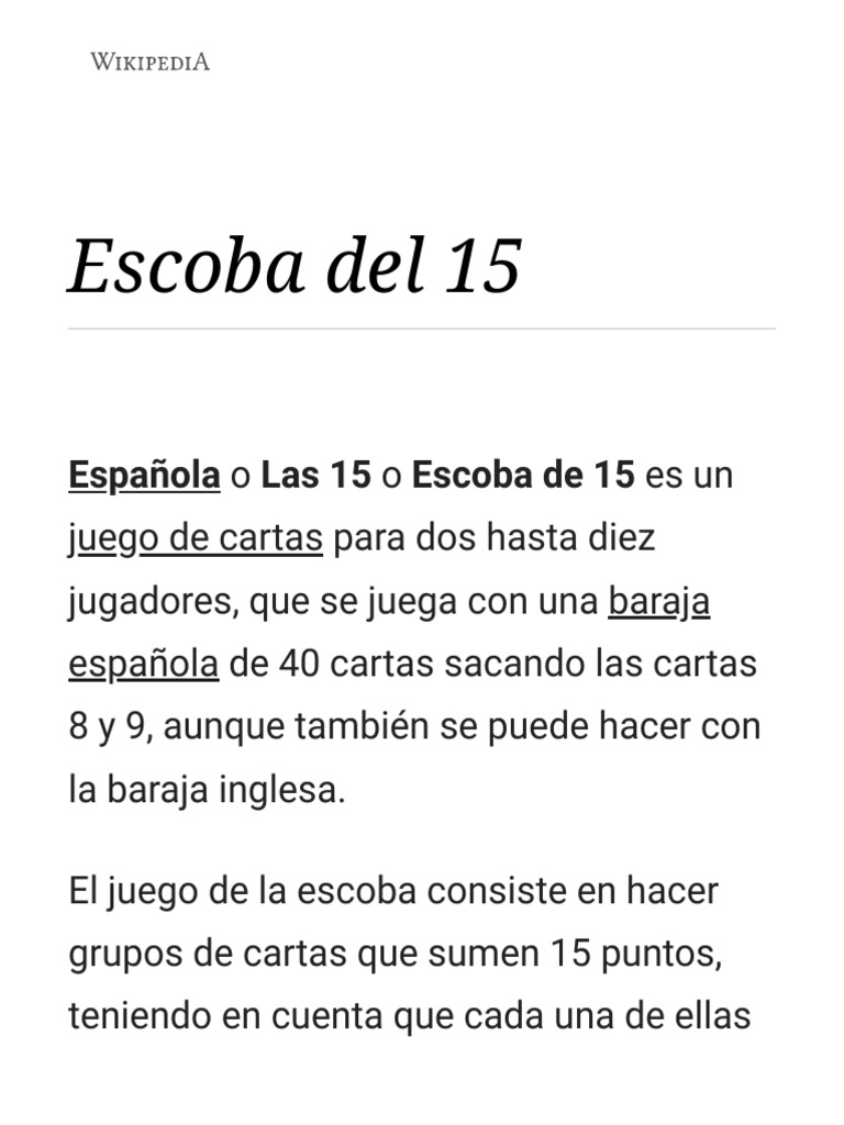 Manual Del Juego de La Escoba | PDF | Juguetes | Juegos de mesa