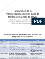 Comparación de Las Recomendaciones de Las Guías de