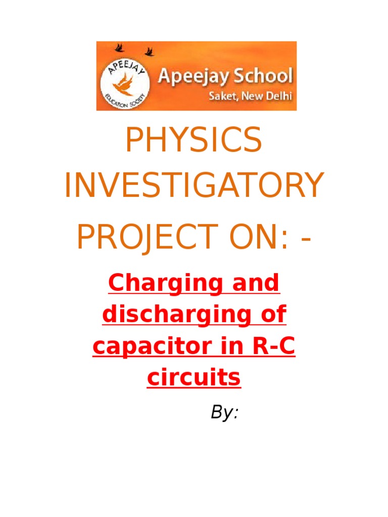 Physics Investigatory Project Class Xii PDF | PDF | Capacitor ...