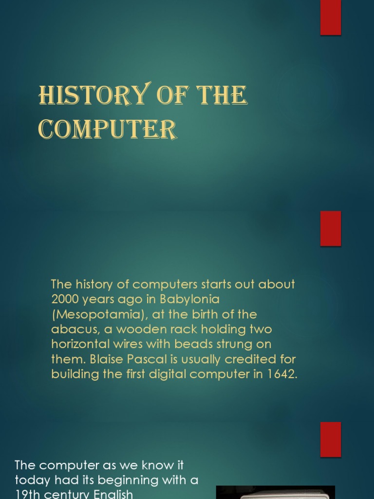 History of The Computer | PDF | Machines | Computer Program