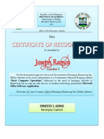 Barangay Certificate - Joseph