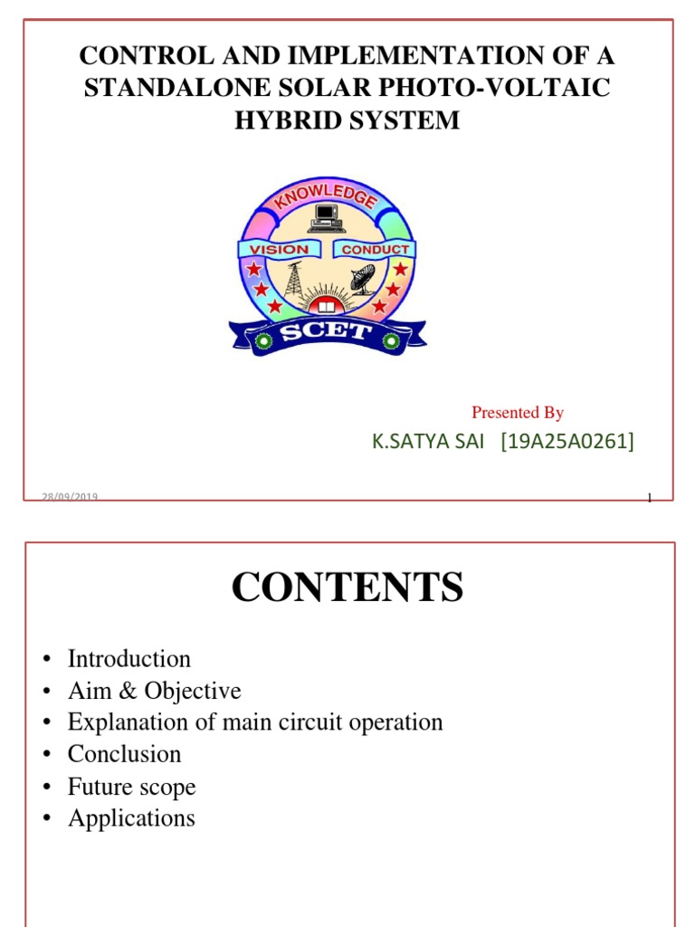 Solar PV Hybrid System Control | PDF | Photovoltaic System | Electric Power