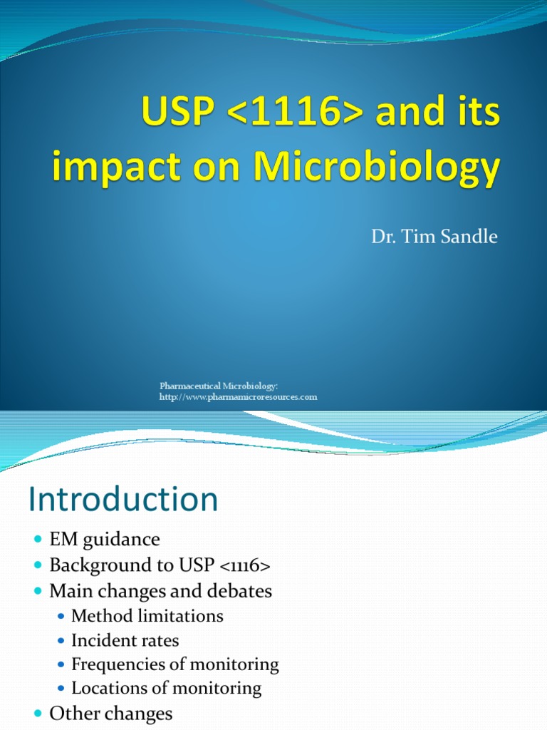 Usp 1116 Pres Mar 2016 PDF Environmental Monitoring Colony