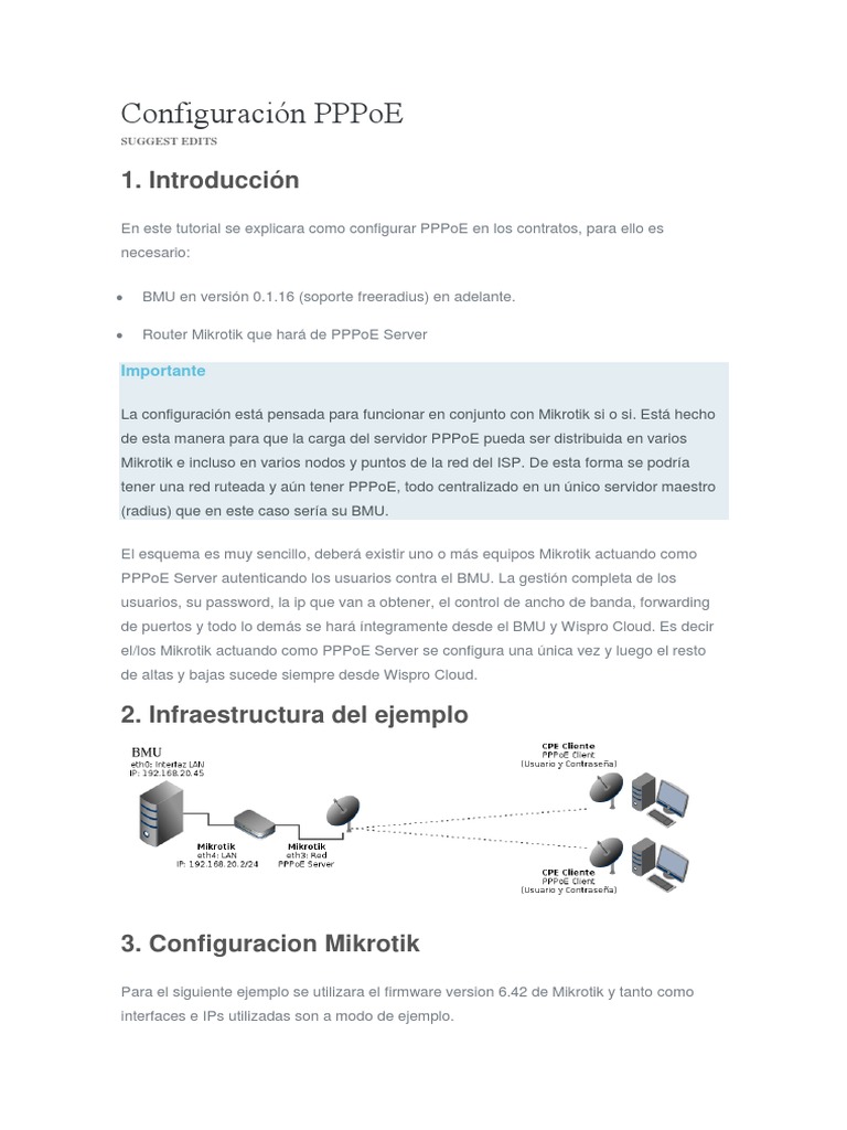 Configuración PPPoE | PDF | Dirección IP | Radio