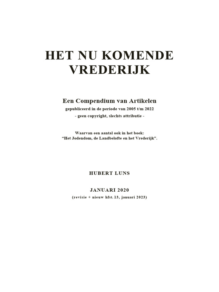 Het Nu Komende Vrederijk - Hubert Luns | PDF