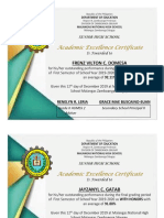 Certificate of Achievement HUMSS 2 2019-2020
