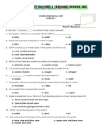 Fourth PERIODICAL TEST - Science