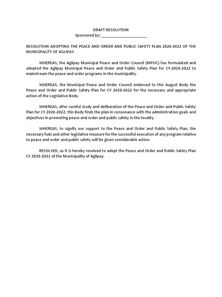 Aglipay Peace and Order Plan 2020-2022 | PDF | Business | Art