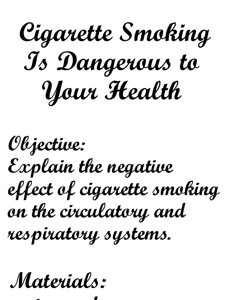 Cigarette Smoking Is Dangerous To Your Health PDF