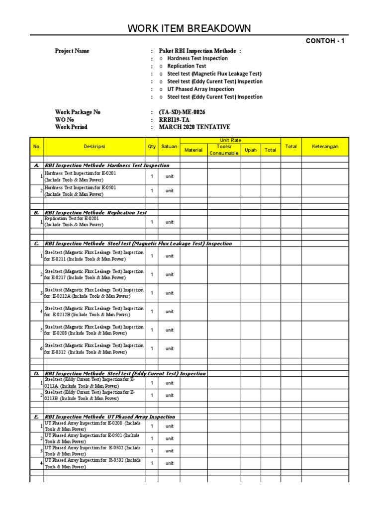 Template Penawaran Harga RBI Inspection | PDF | Business Process ...