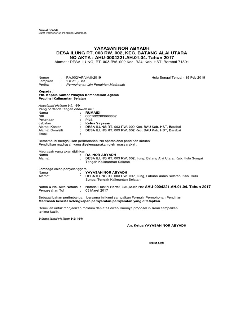 Contoh Format Sk Pengangkatan Kepala Sekolah Madrasah Swasta Kepala Sekolah Sekolah Sekolah Menengah